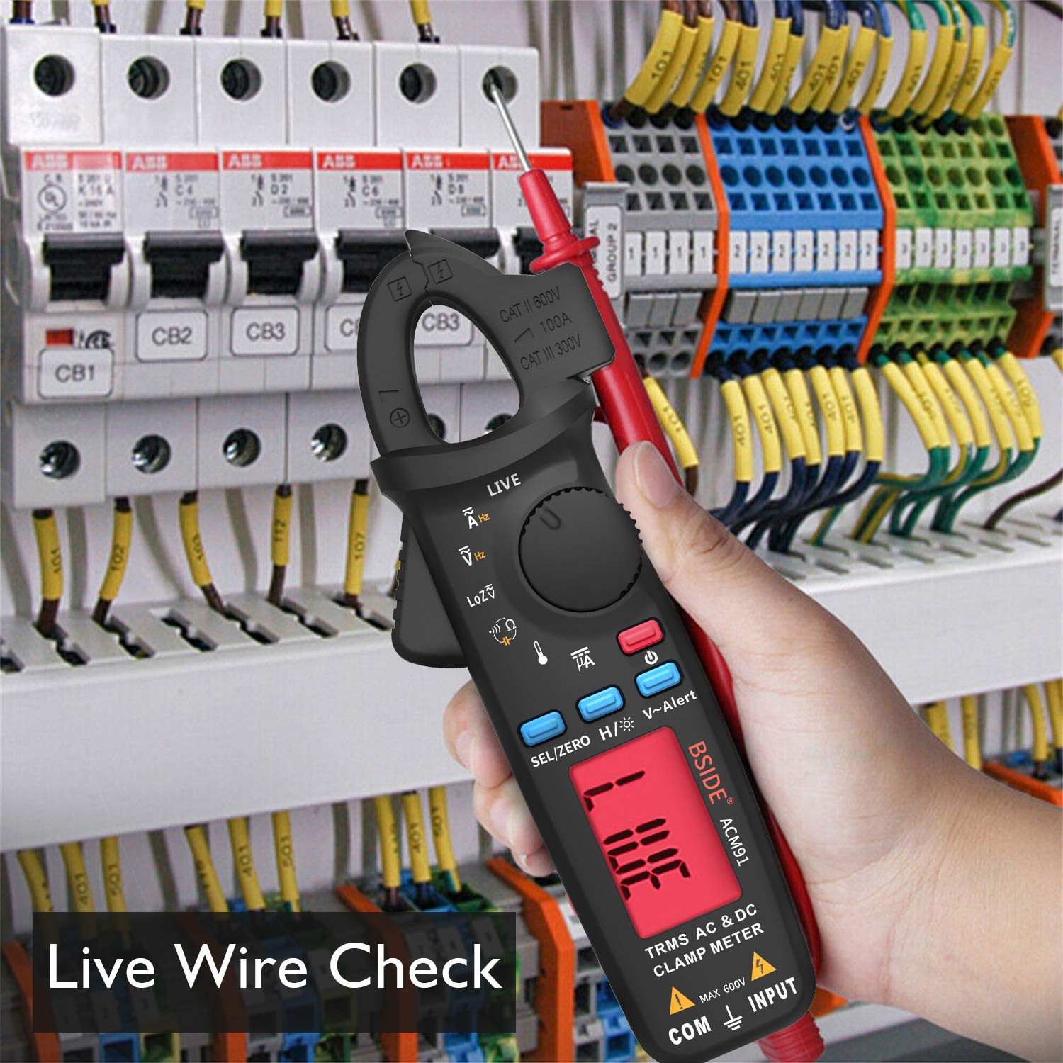 BSIDE Multimeter & ACM91 Clamp Meter Kit - Rechargeable Digital Multimeter with Color LCD Display, 1mA DC/AC Current Tester, Electrical Testing Tools for Home, Automotive & Industrial Use