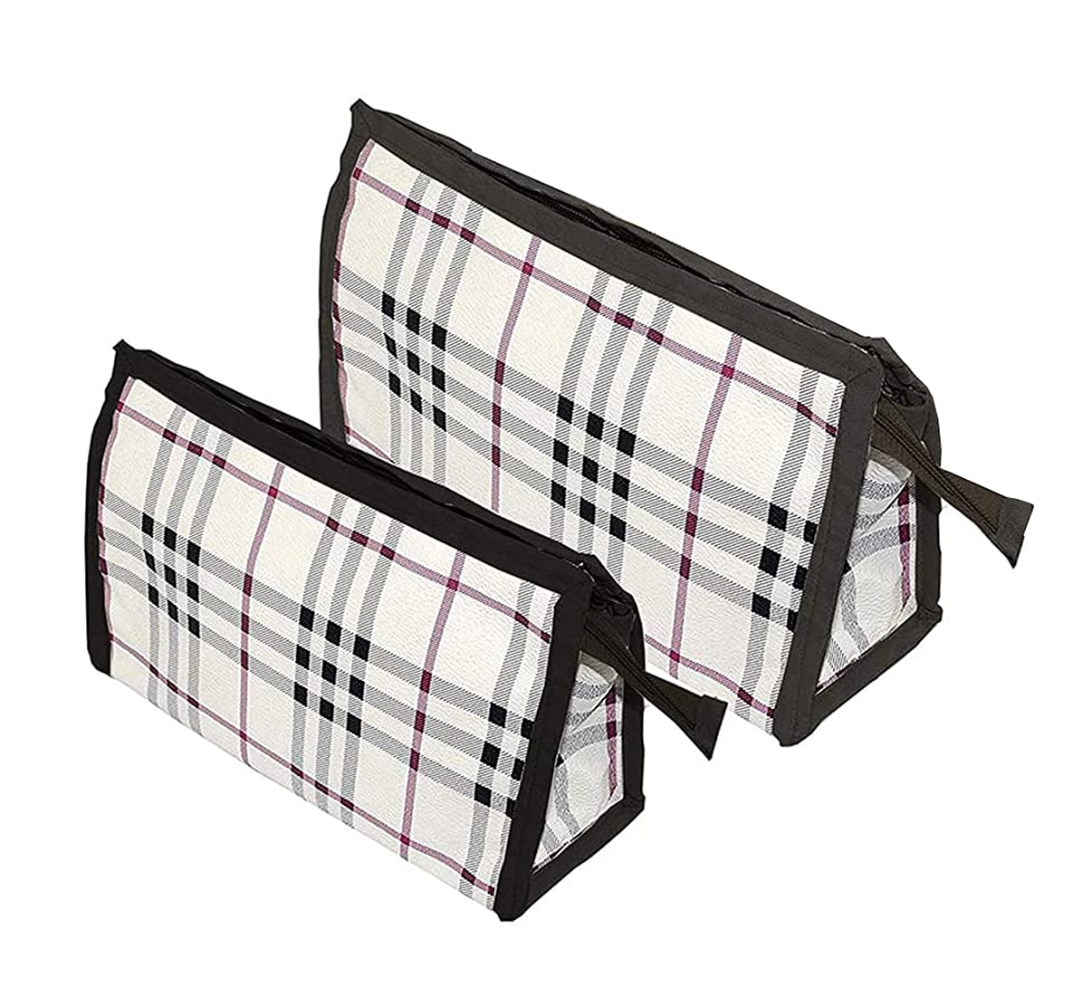 Pentbuns Set of 2 Clear Travel Organizer Pouches - Waterproof Makeup & Toiletry Bags with Dual Pockets for Women | Perfect for Airplane Carry-On, Gym Essentials & Cosmetic Storage