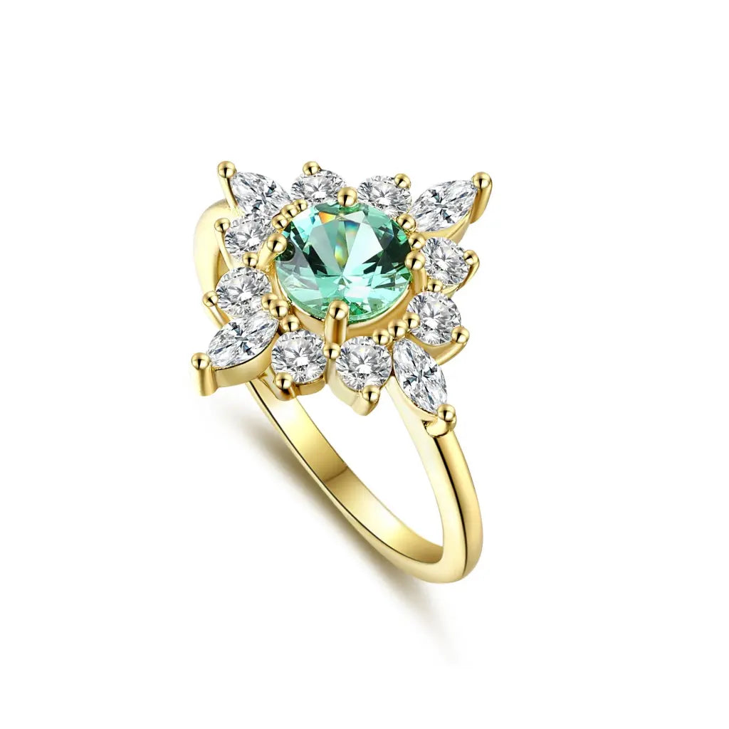 Anna Ring - Light Emerald Green Cubic Zirconia Sterling Silver Ring for Women | Elegant Jewelry Gift for Birthday, Anniversary & Special Occasions