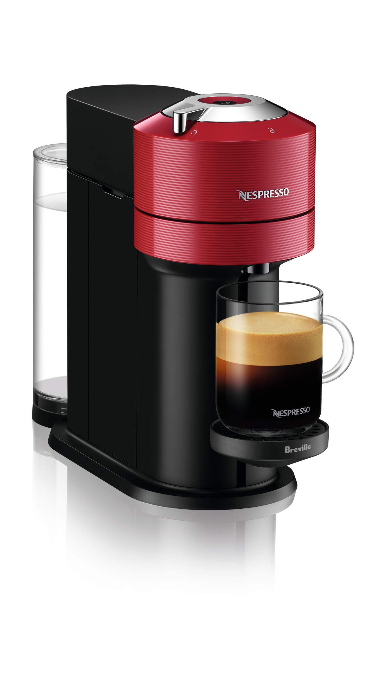 Nespresso Vertuo Next Coffee and Espresso Machine by Breville with Milk Frother - 1.1L, Cherry Red | Single-Serve Pod Brewer for Home & Office | Perfect for Cappuccinos, Lattes & Espresso Drinks