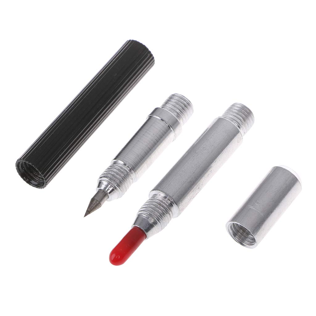 Tungsten Steel Dual Tip Sharpened Scriber, Ceramic Glass Case Writing Pen, Metal Marking Tool for Construction, Drafting & DIY Projects