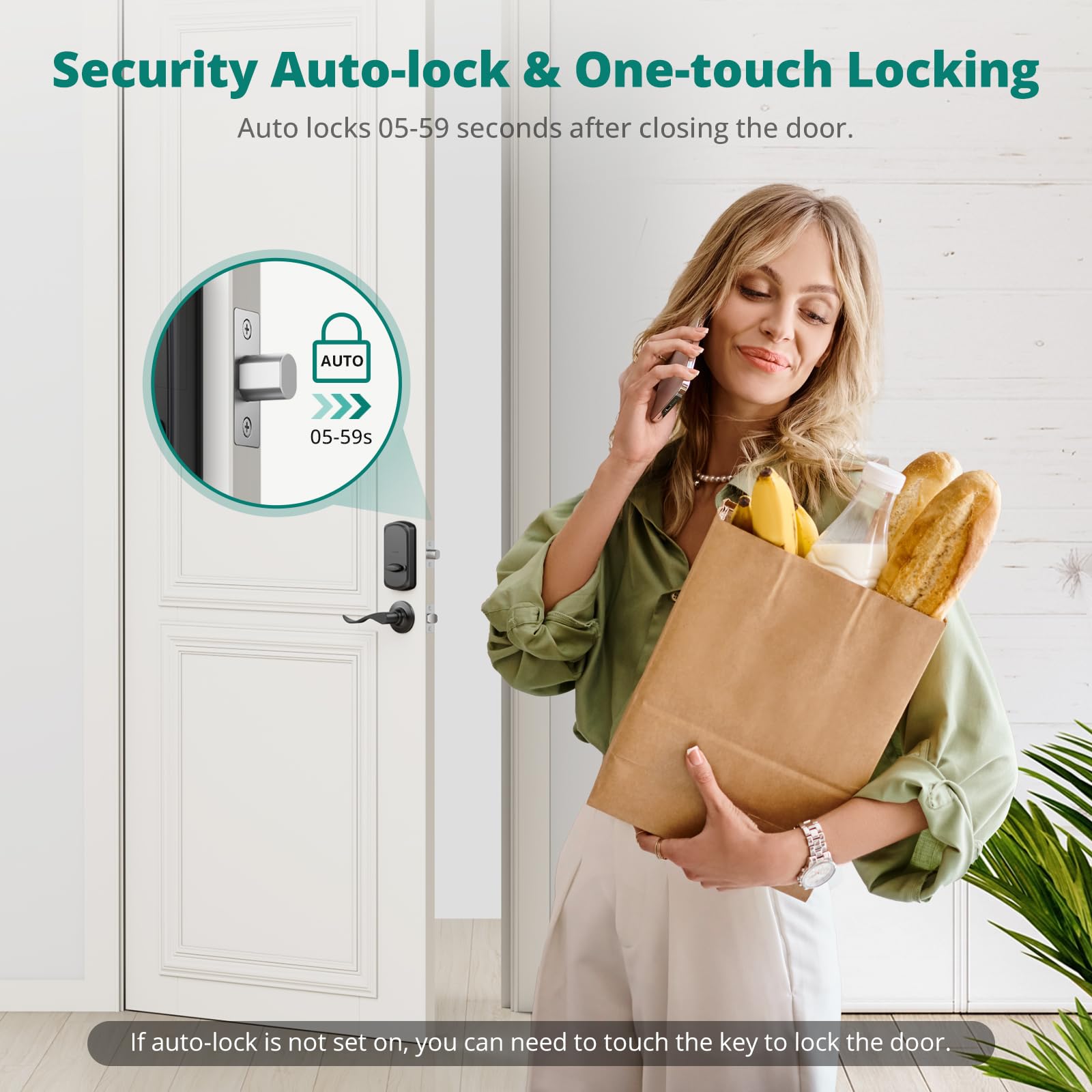 Smart Keyless Entry Door Lock with Fingerprint & Keypad - 2 Lever Handles, Electronic Deadbolt, Auto-Lock Feature for Front Door Security | Easy DIY Installation | Perfect for Homes, Apartments & Vacation Rentals