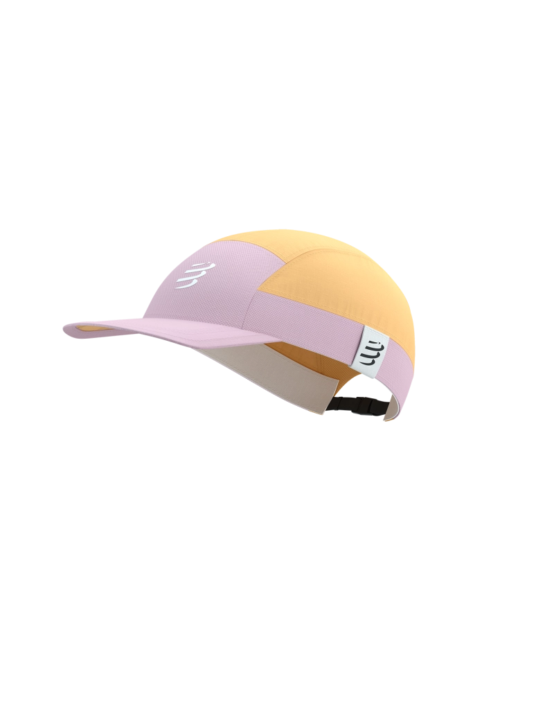 Compressport Unisex 5 Panel Lightweight Running Cap - Breathable & Moisture-Wicking for Men & Women (Orange/Rose) - Perfect for Jogging, Cycling & Outdoor Sports
