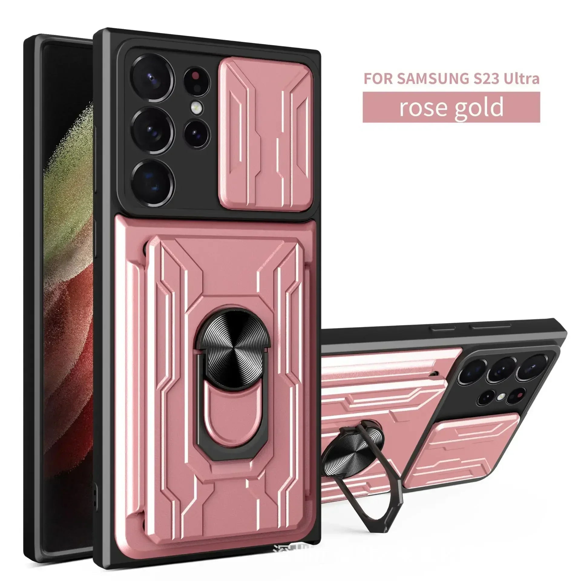 Samsung Galaxy S25 Ultra Phone Case with Ring Stand & Camera Protection - Military-Grade Shockproof Cover for Everyday Use, Travel, and Outdoor Activities