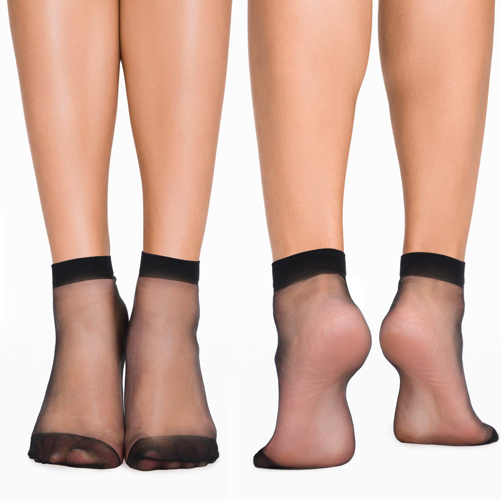 Geyoga 12 Pairs Women's Sheer Ankle Socks - Thin Nylon Transparent High Hosiery Socks for Dresses & Casual Wear | Perfect for Office, Parties & Everyday Comfort