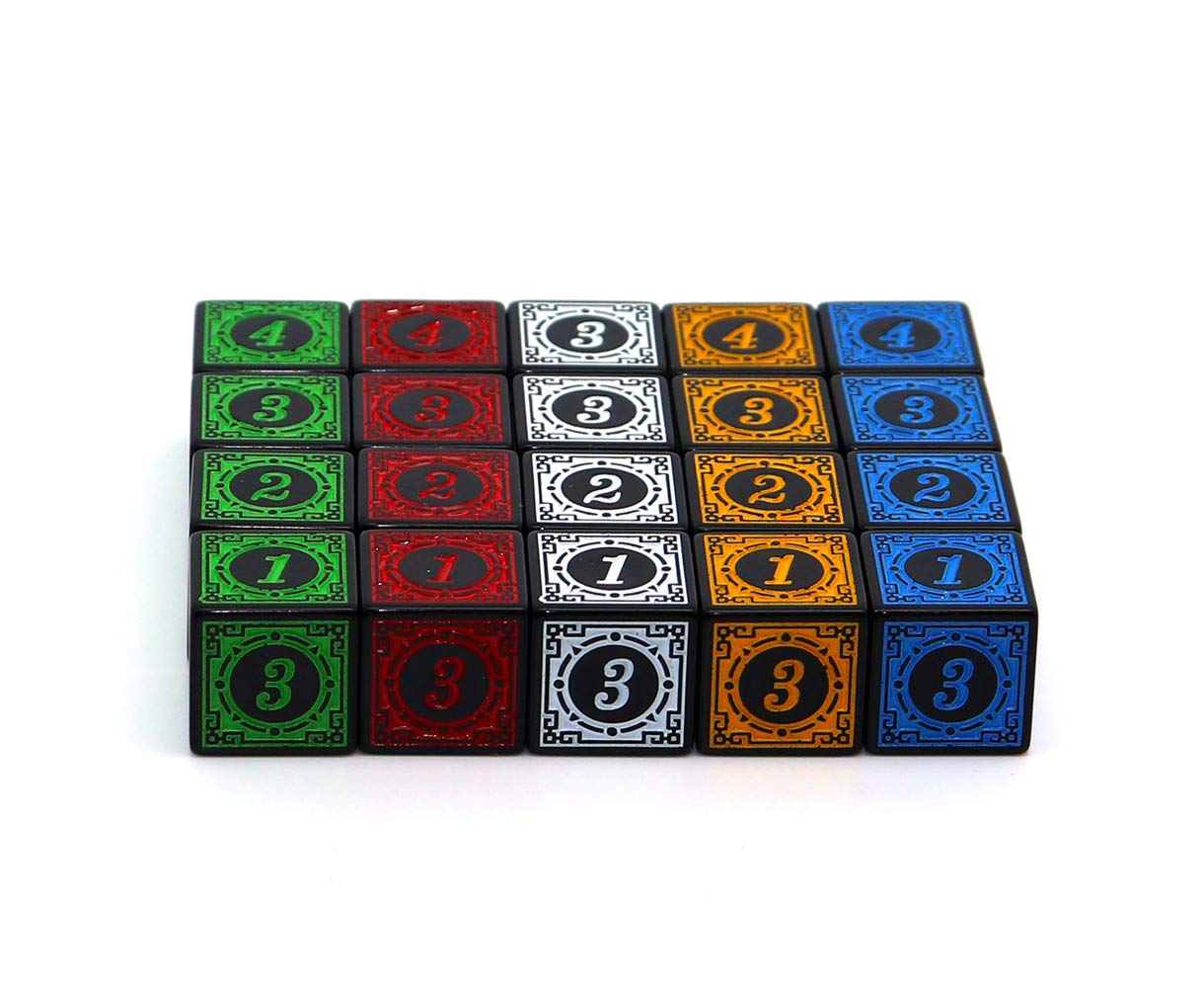 20-Piece 16MM Solid 6-Sided D6 Dice Set - 4 x 5 Color Rainbow Dice for Board Games, RPG, TRPG, Math Teaching & Card Games - Perfect for Dungeons & Dragons, Yahtzee, Classroom Activities & Game Nights