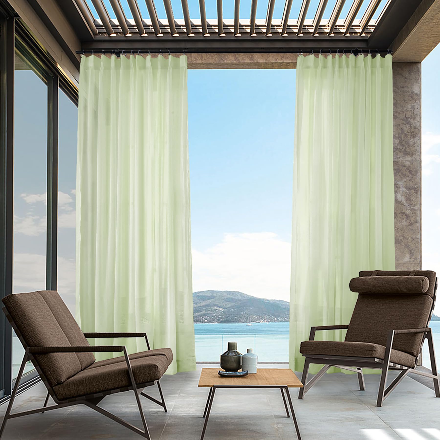 Cololeaf Extra Wide Sheer Curtains for Living Room, Bedroom, Kitchen & Outdoor - Pinch Pleat Design - 150
