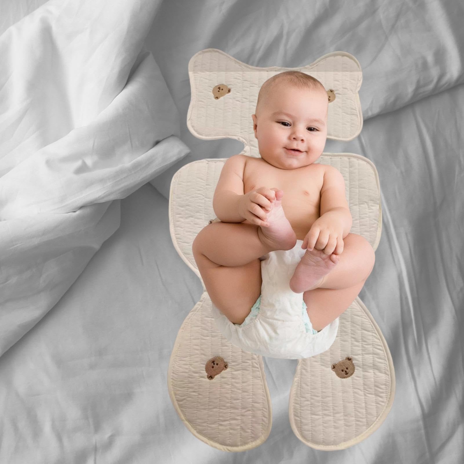 Baby Car Seat Cooling Pad - Breathable Cotton Stroller Cooling Mat with Ice Pack, Multifunctional Infant Cushion for Car Seat, Stroller & High Chair | Keep Baby Cool & Comfortable in Hot Weather, Long Car Rides & Outdoor Activities