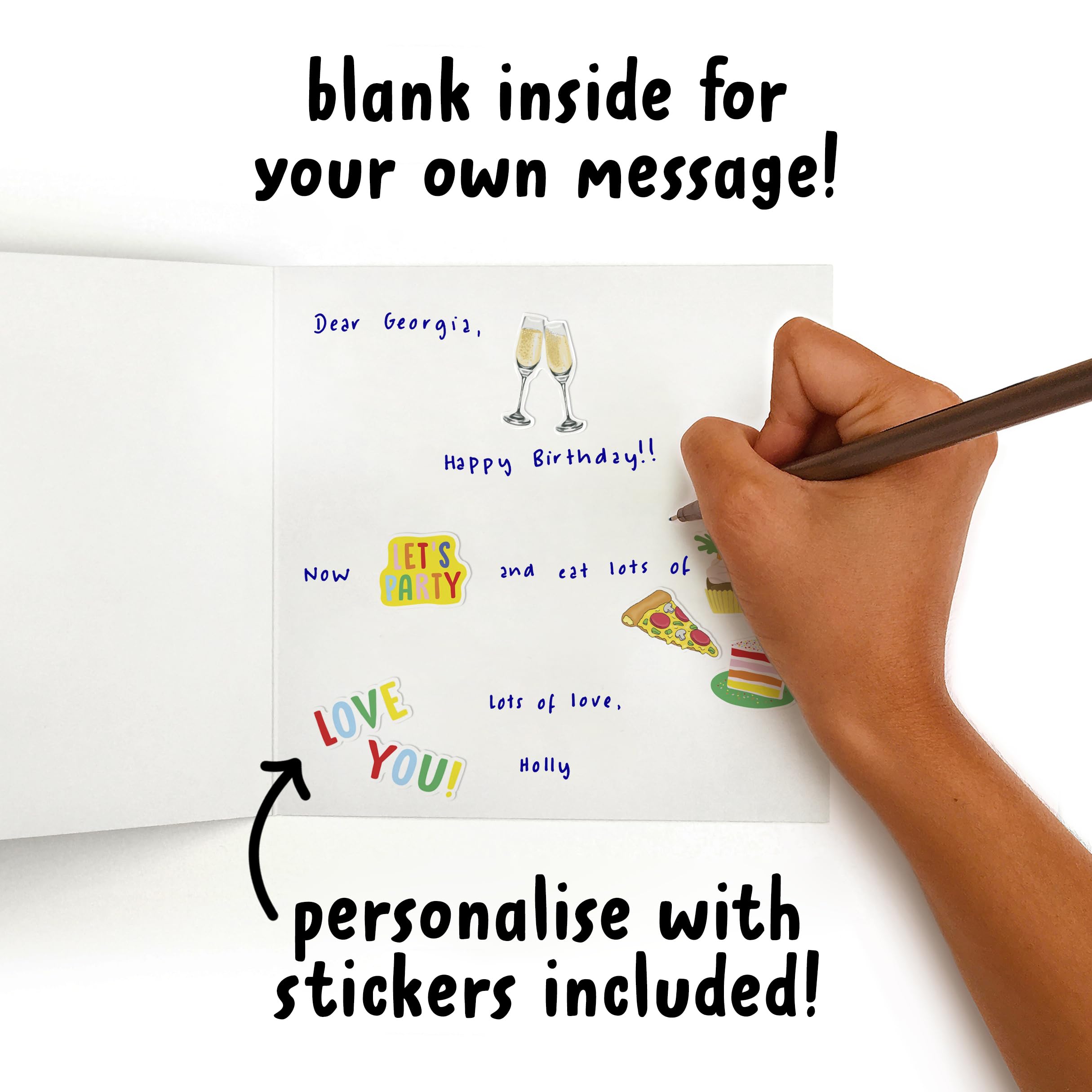 Happy 21st Birthday Card for Her - Cute Sister & Daughter Gift with Fun Stickers - Perfect for 21st Birthday Celebrations, Milestone Parties & Special Occasions