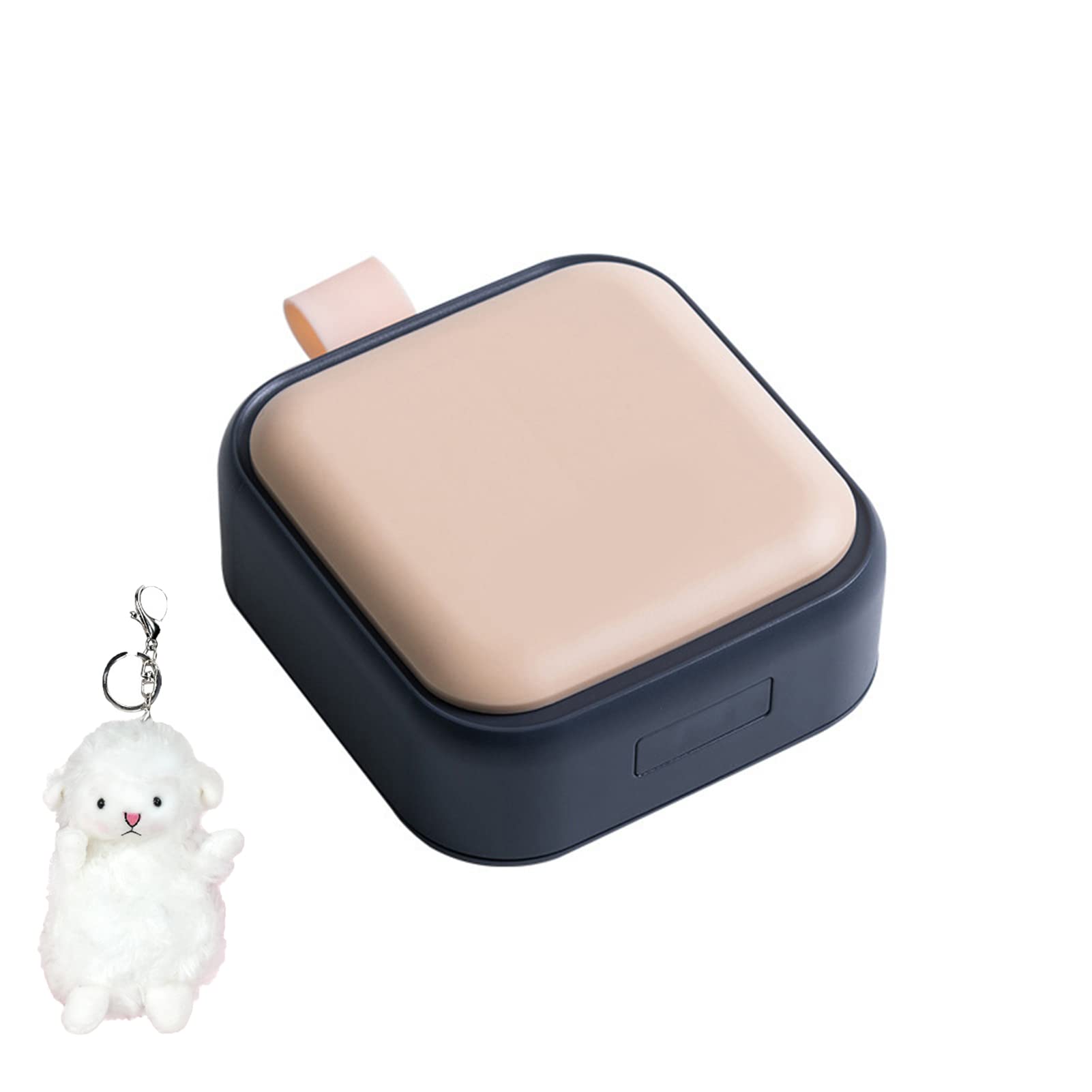 Mini Portable 4-Grid Pill Organizer - Premium Travel Medicine & Vitamin Storage Box with Cute Bunny Pendant (Pink) - Perfect for Home, Office, and Daily Medication Management