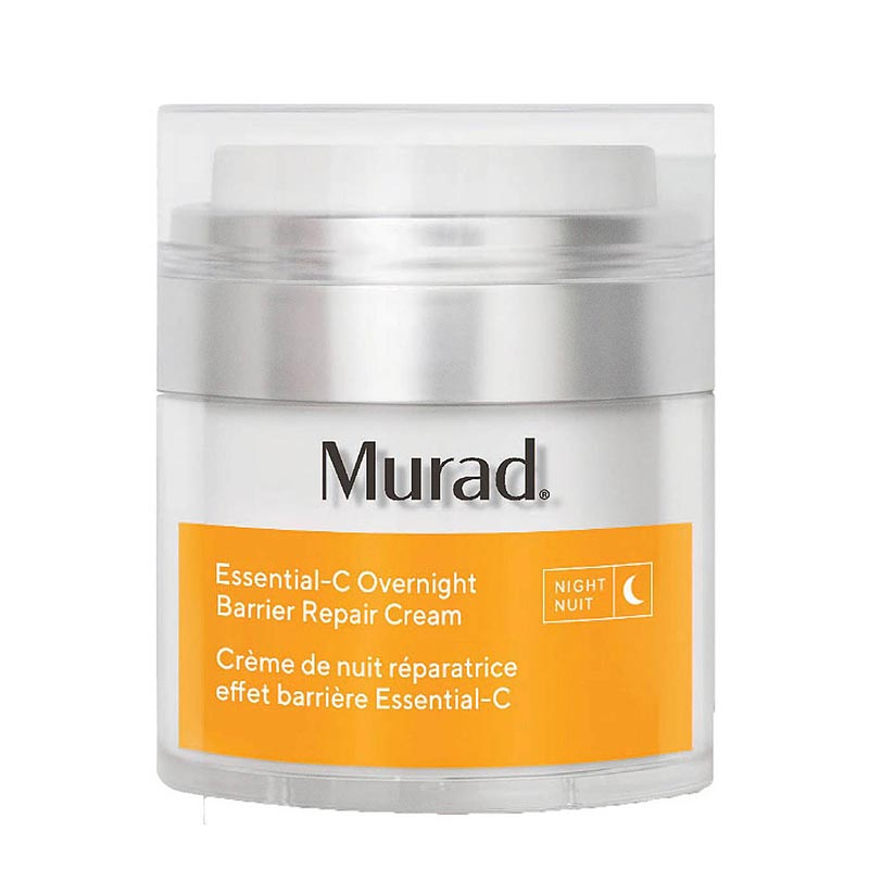 Murad Essential-C Overnight Barrier Repair Cream for Dry Skin - Vitamin C Night Moisturizer for Face, Anti-Aging & Hydrating Skincare - Perfect for Nighttime Routine & Post-Treatment Recovery