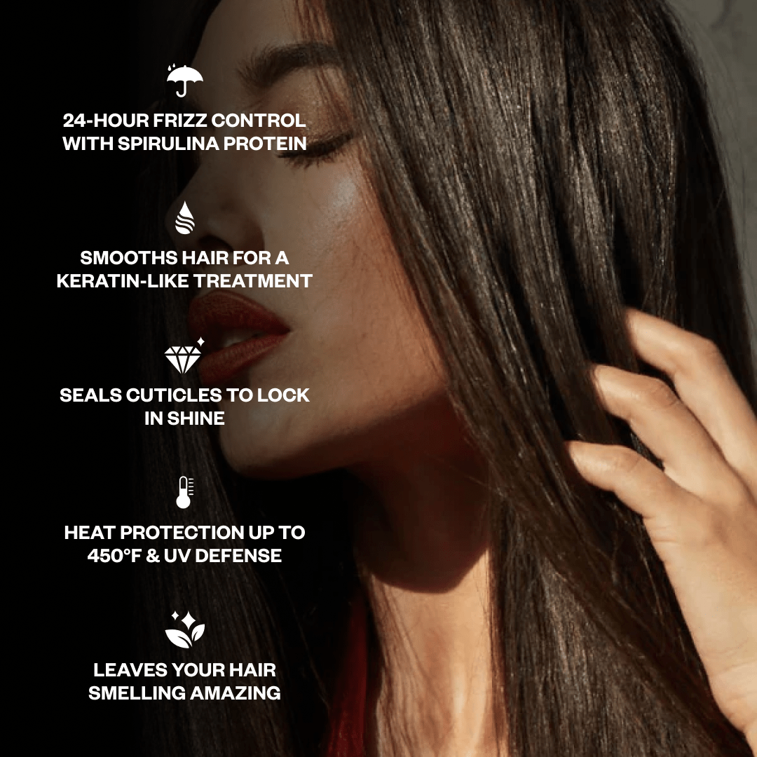 Best Smoothing Spray for Frizzy Hair - Tames Flyaways & Adds Shine - Perfect for Daily Styling & Heat Protection