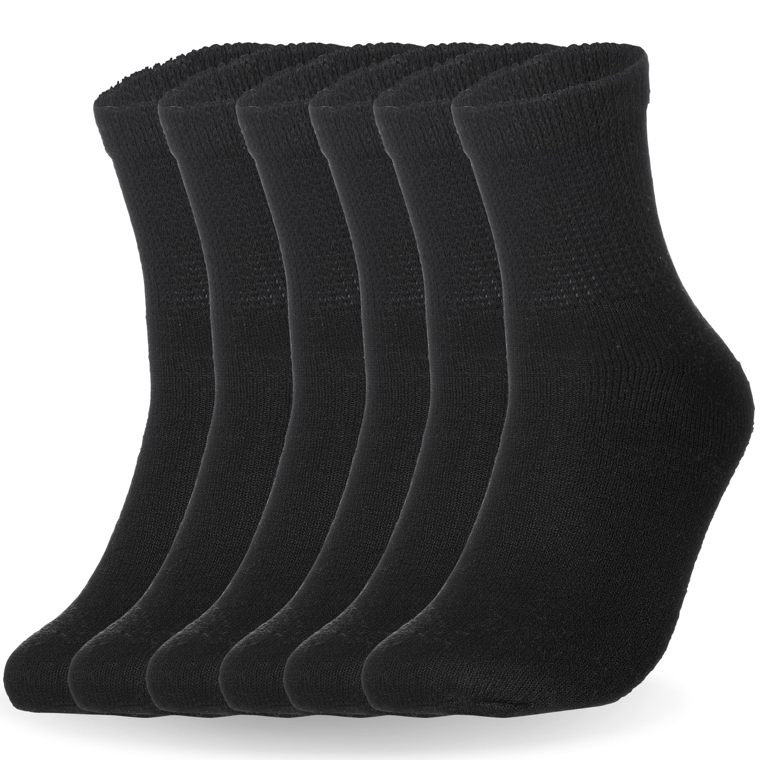Diabetic Socks for Men & Women - 6 Pairs Extra Wide Non-Binding Ankle Socks with Neuropathy Relief - Ideal for Diabetes, Swelling & Circulation Support - Perfect for Daily Wear, Work & Medical Use