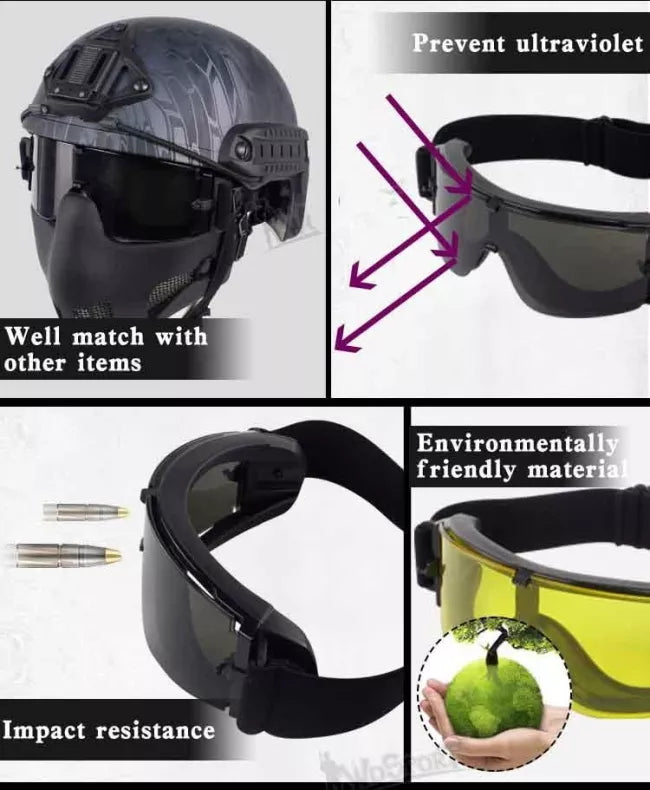 Wosport WST Outdoor Anti Fog ATF Goggles - Clear Lens Safety Glasses for Cycling, Skiing, Shooting & Work Protection