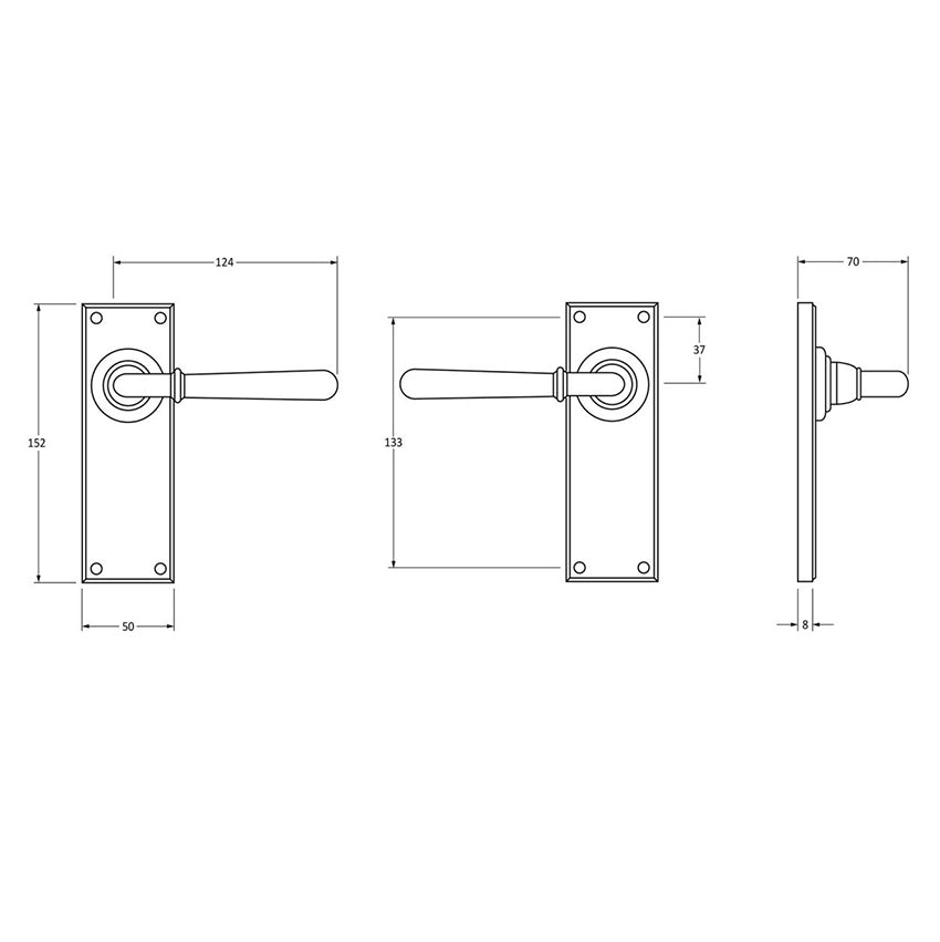 Polished Nickel Newbury Lever Latch Door Handles - Modern Interior Door Hardware for Bedroom, Bathroom & Closet - Smooth Operation & Secure Locking