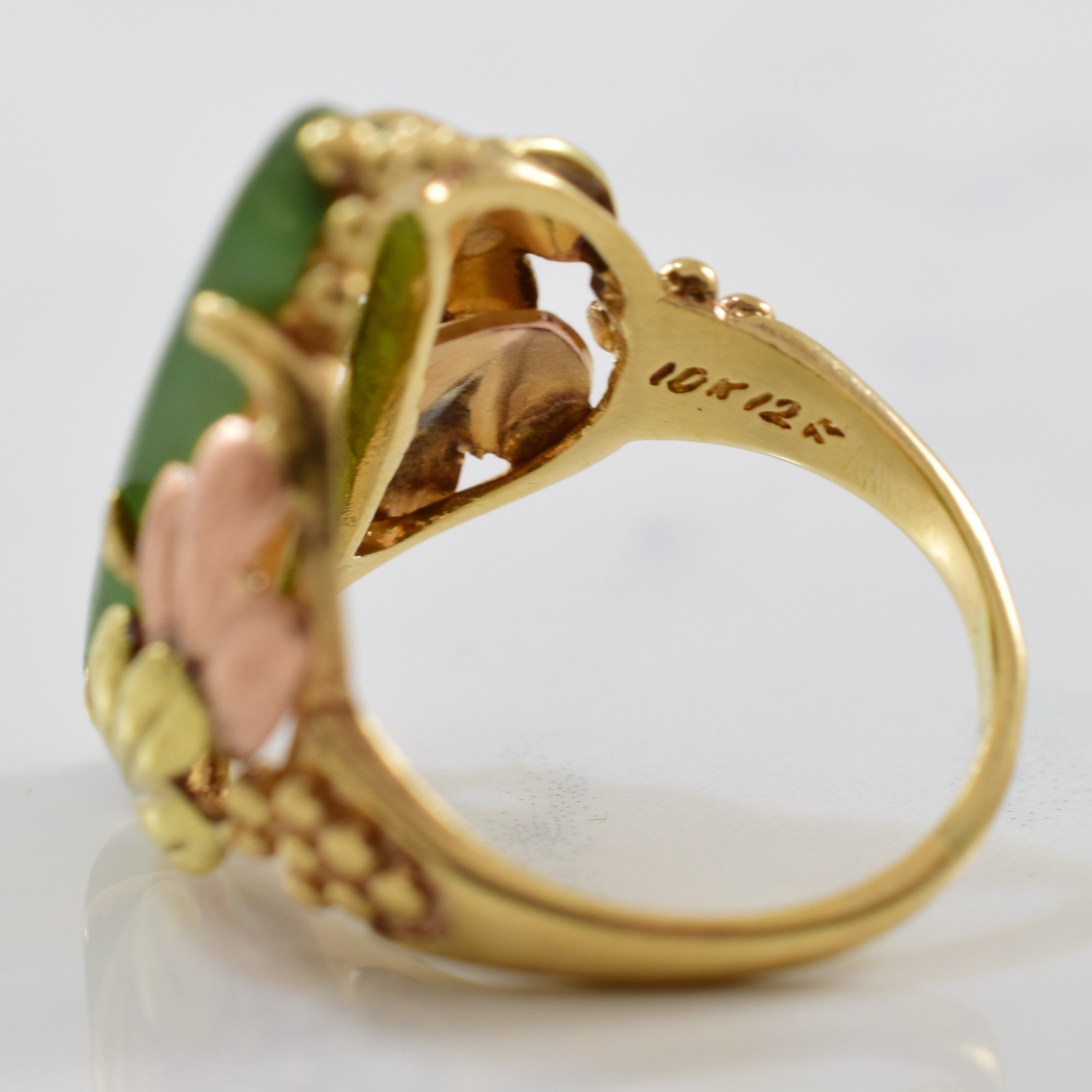 5.00ct Natural Nephrite Jade Grape Leaf Ring - Size 6 | Handcrafted Sterling Silver Jewelry | Perfect for Boho Fashion, Wedding Gifts & Nature-Inspired Jewelry Lovers