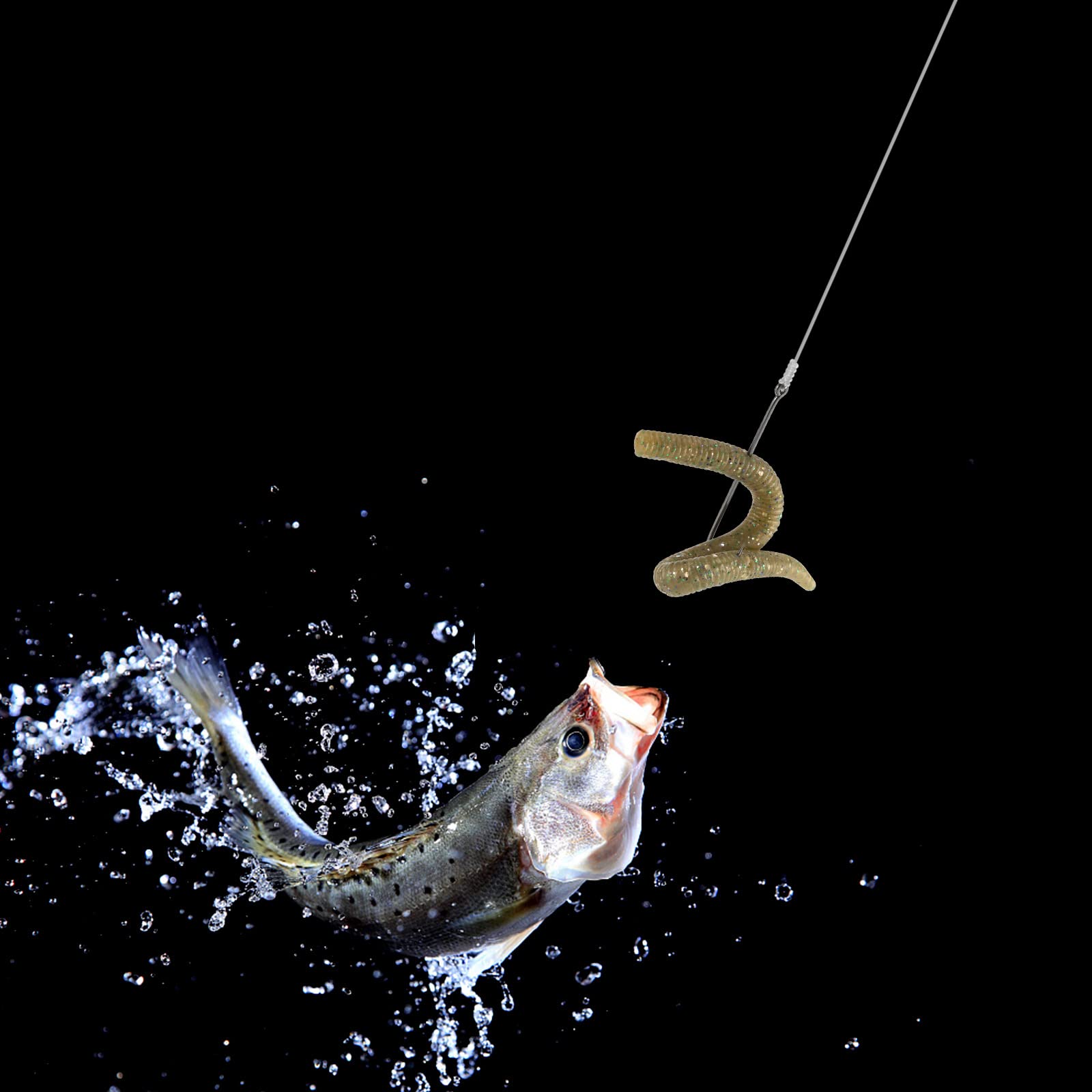 Dr.Fish 100 Pack Aberdeen Fishing Hooks - Freshwater Straight Shank Light Wire Worm Hooks for Bass, Crappie, Bream, Bluegill & Panfish - Ideal for Freshwater Fishing, Bait Fishing & Catch-and-Release