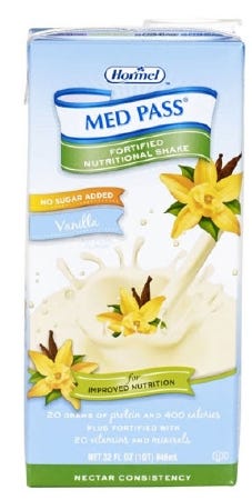Hormel Med Pass Oral Supplement - No Sugar Added Vanilla Flavor, 32 oz Carton (1 Count) | Ready to Use Nutritional Drink for Adults & Seniors | Perfect for Meal Replacement, Weight Gain & Recovery