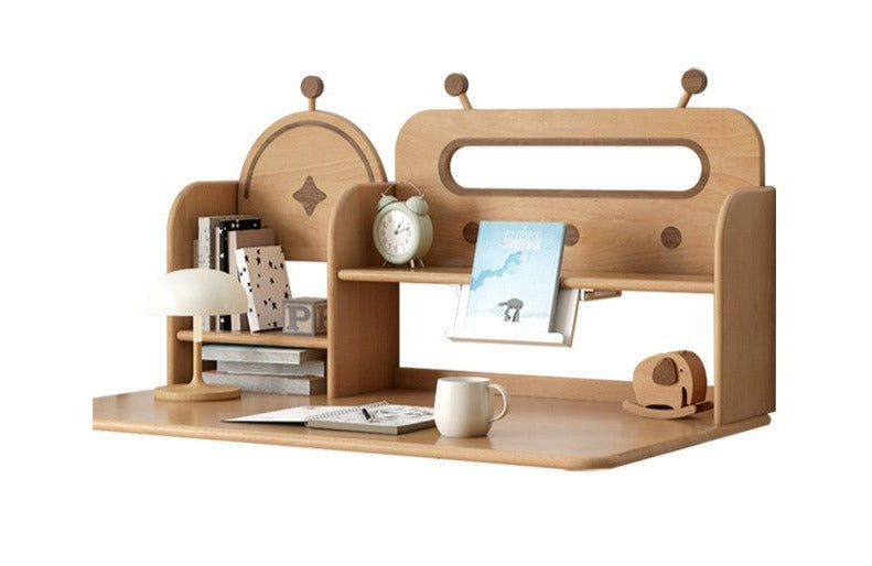Premium Oak & Beech Solid Wood Multi-Layer Desktop Shelf - Sturdy & Stylish Organizer for Home Office, Study, or Workspace - Perfect for Books, Plants, and Office Supplies