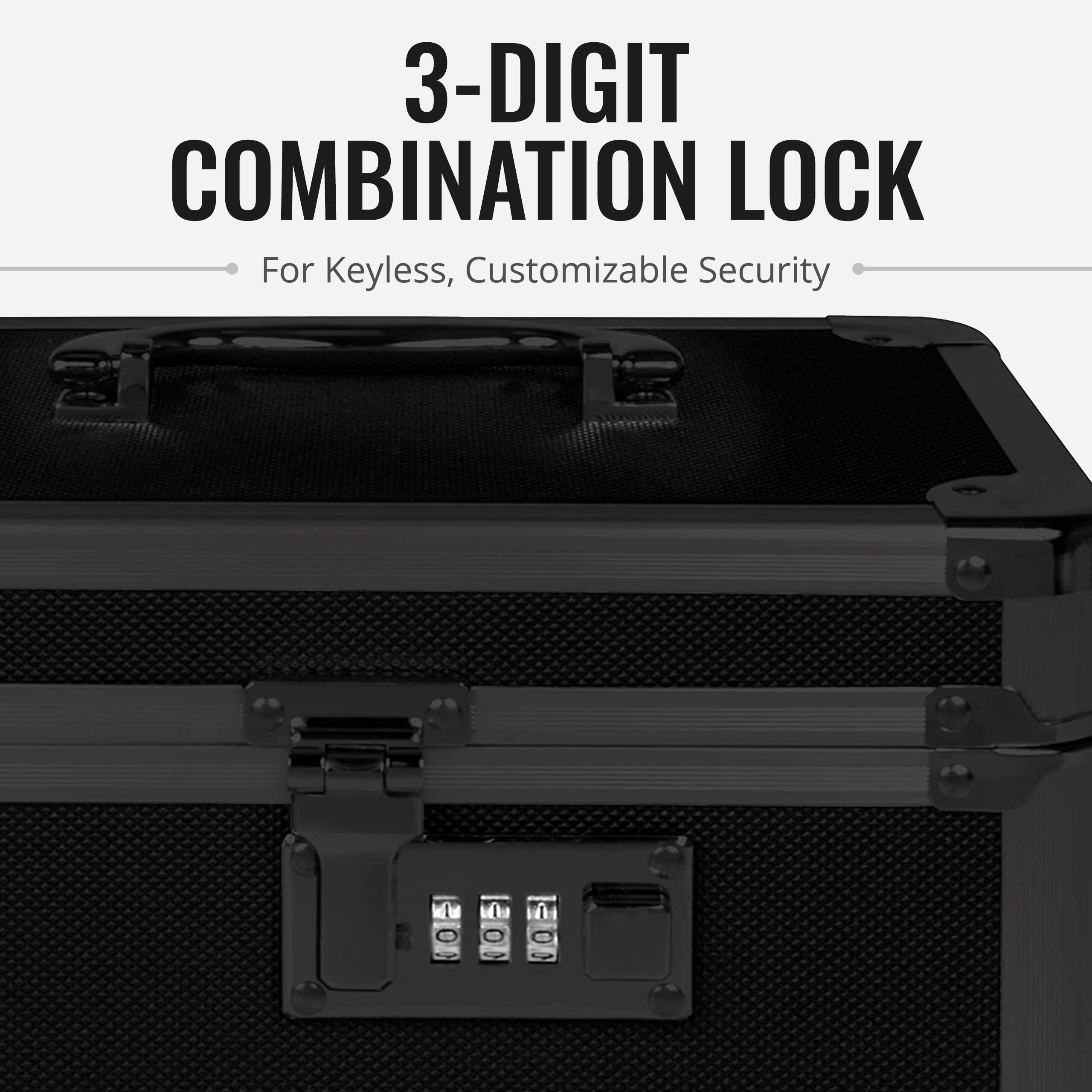 Vaultz Combination Lock Box - Secure Storage Safe with Key & Combo Lock (10