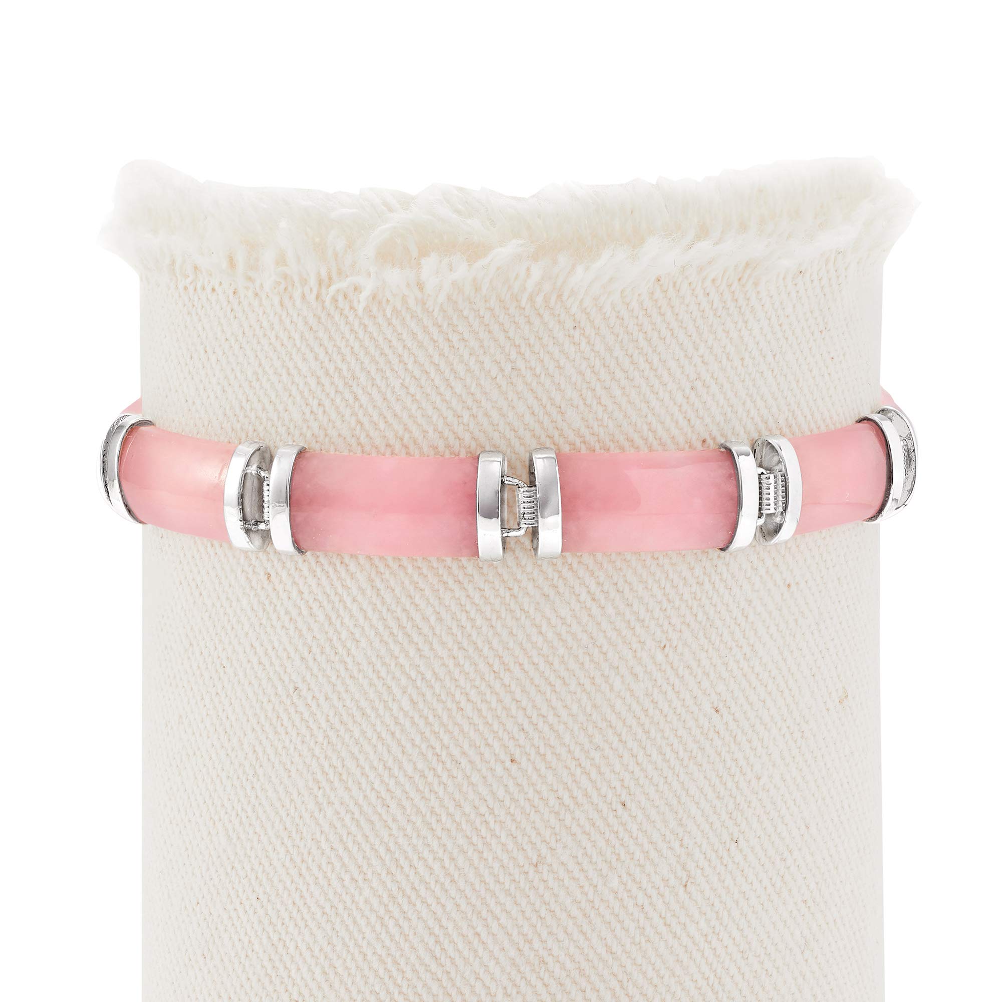 Ross-Simons Sterling Silver Jade Good Fortune Bracelet - Elegant Feng Shui Jewelry for Women, Perfect for Gifts, Meditation & Positive Energy
