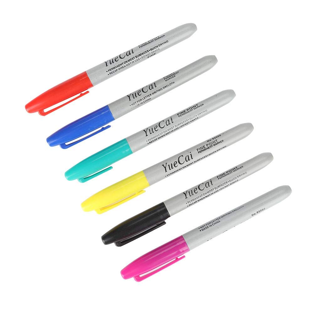 Permanent Makeup Marker Pen Set - 6Pcs Skin Markers for Tattoo Transfer, Body Art & Piercing - Professional Beauty Tool Accessories for Artists (Ideal for Eyebrow Microblading, Cosmetic Tattooing & Body Piercing)
