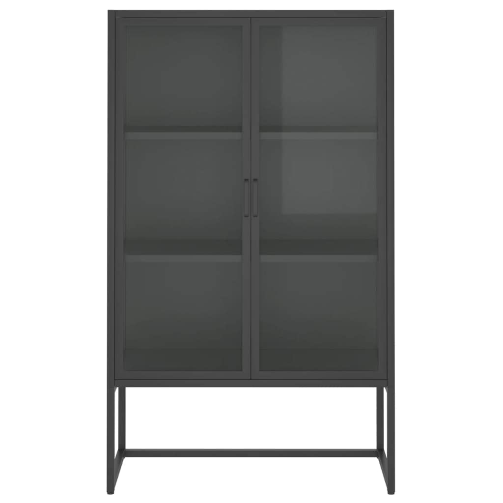 Modern Sideboard Cabinet with Steel Frame & Tempered Glass - 31.5
