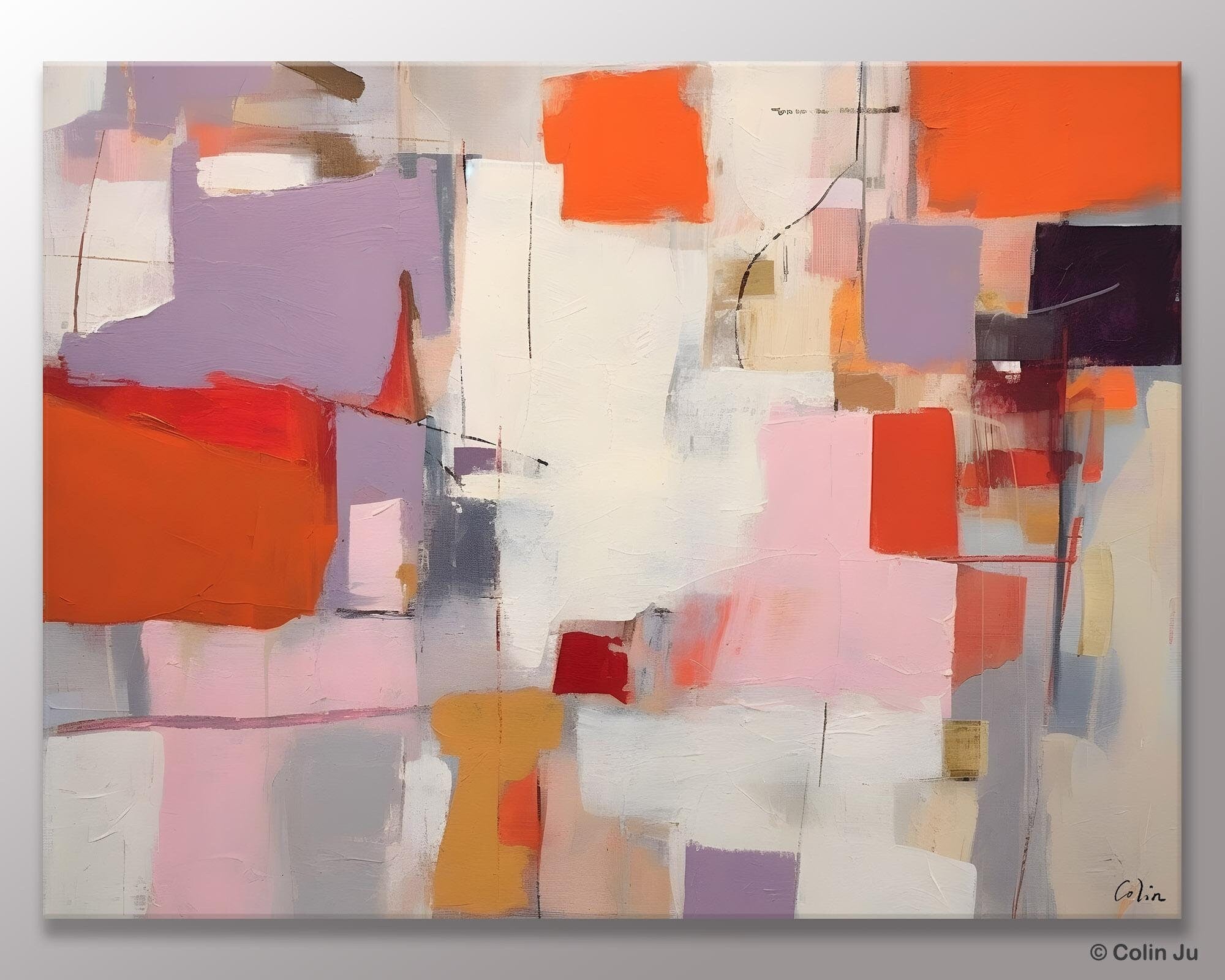 Large Original Abstract Acrylic Paintings on Canvas - Contemporary Oversized Modern Wall Art for Living Room, Bedroom & Office Decor