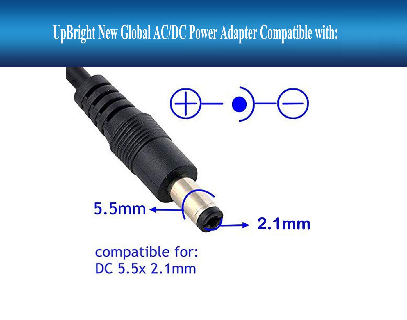 UpBright 12V AC/DC Power Adapter for Netgear Routers - Compatible with R4500, R6200, R6300, R7900, R8000, EX8000, X6S, RND2150 & More - Replacement for 330-10172-01 & 332-10318-01 (Not 19V) - Perfect for Home & Office WiFi Setup