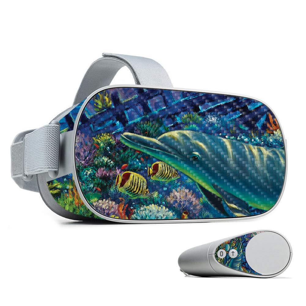Premium Carbon Fiber Skin for Oculus Go - Sunken Treasure Design | Protective & Durable Textured Cover | Easy to Apply & Remove | Made in USA | Perfect for Gaming, VR Entertainment & Device Protection