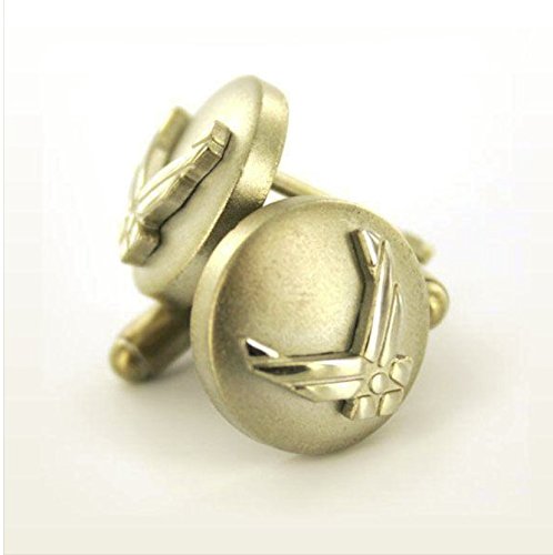 Air Force Cuff Links with Eagle Design - Military Style Dress Shirt Accessories for Formal Events & Weddings