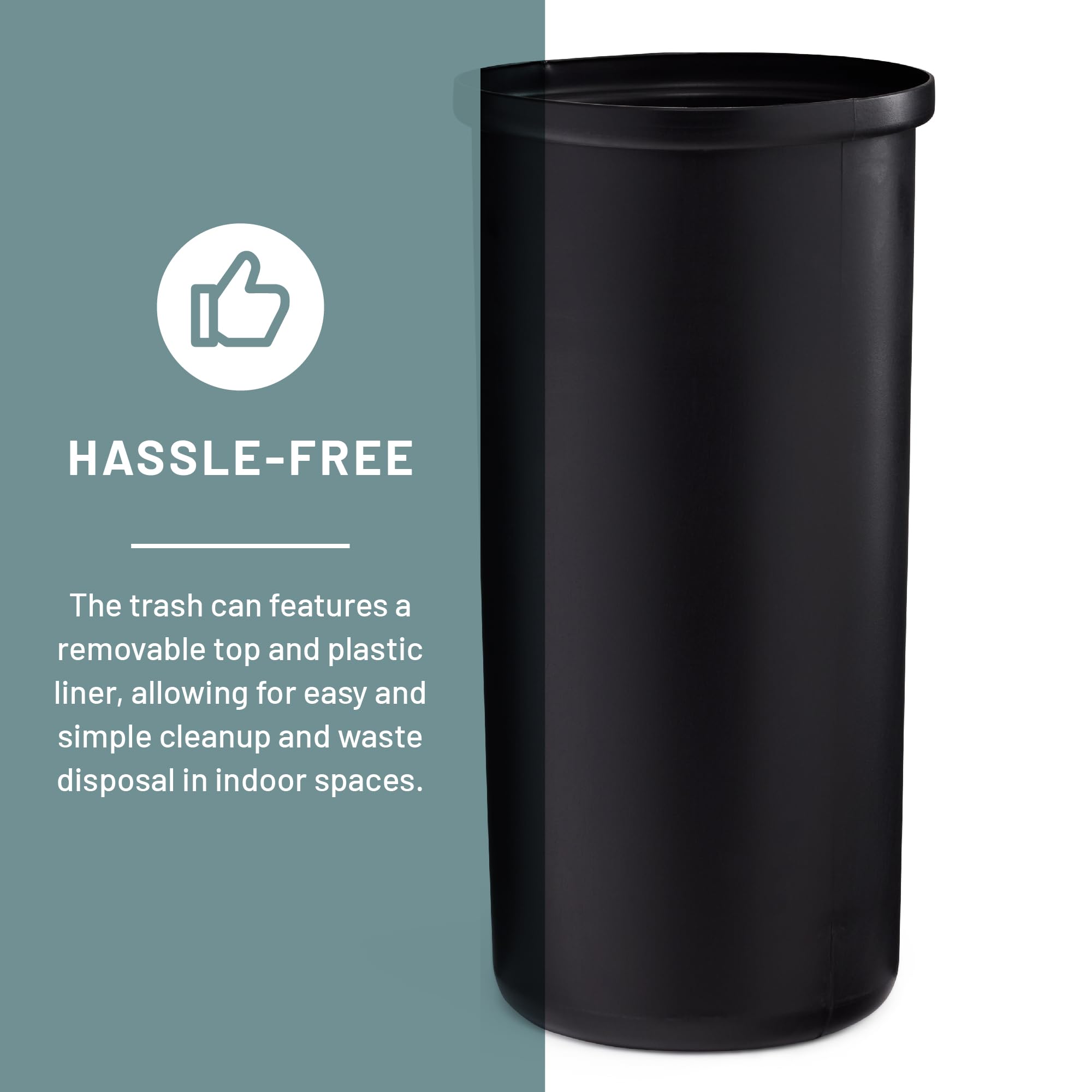 Safco 14 Gallon Open Top Stainless Steel Trash Can - Modern Silver Garbage Bin for Kitchen, Office & Home Use - Durable Indoor Waste Basket with Sleek Design