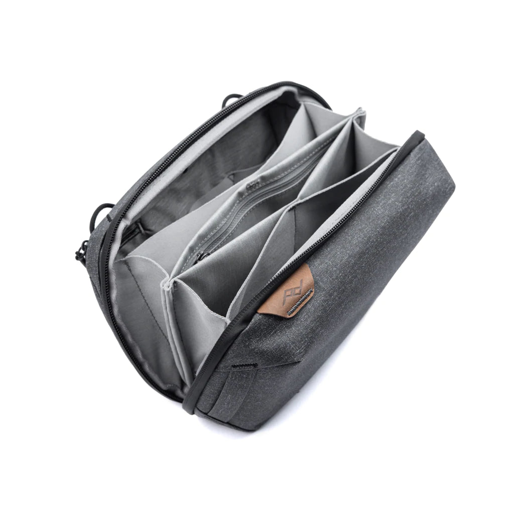 Peak Design Tech Pouch V2 - Premium Travel Organizer for Electronics & Accessories | Water-Resistant Charcoal Gray Gear Case | Perfect for Laptops, Cameras, Cables & Travel Essentials
