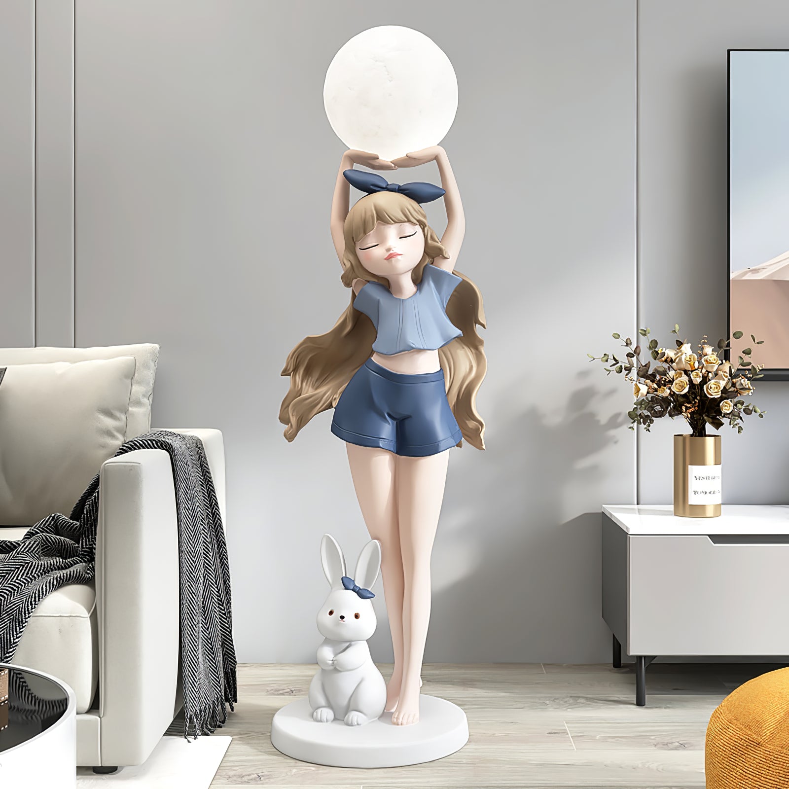 Elegant Ballet Girl Floor Lamp - Adjustable LED Dancer Light for Bedroom, Living Room & Nursery - Perfect for Kids Room Decor & Dance Studio Lighting
