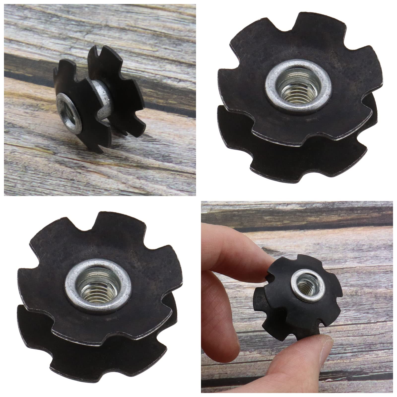 10PCS Bike Headset Star Nut Set for 28.6mm (1-1/8 inch) Front Fork - Compatible with Mountain Bikes, Road Bikes & Hybrid Bikes - Durable Cycling Components for Easy Bike Repair & Maintenance - Perfect for DIY Bike Upgrades & Professional Mechanics