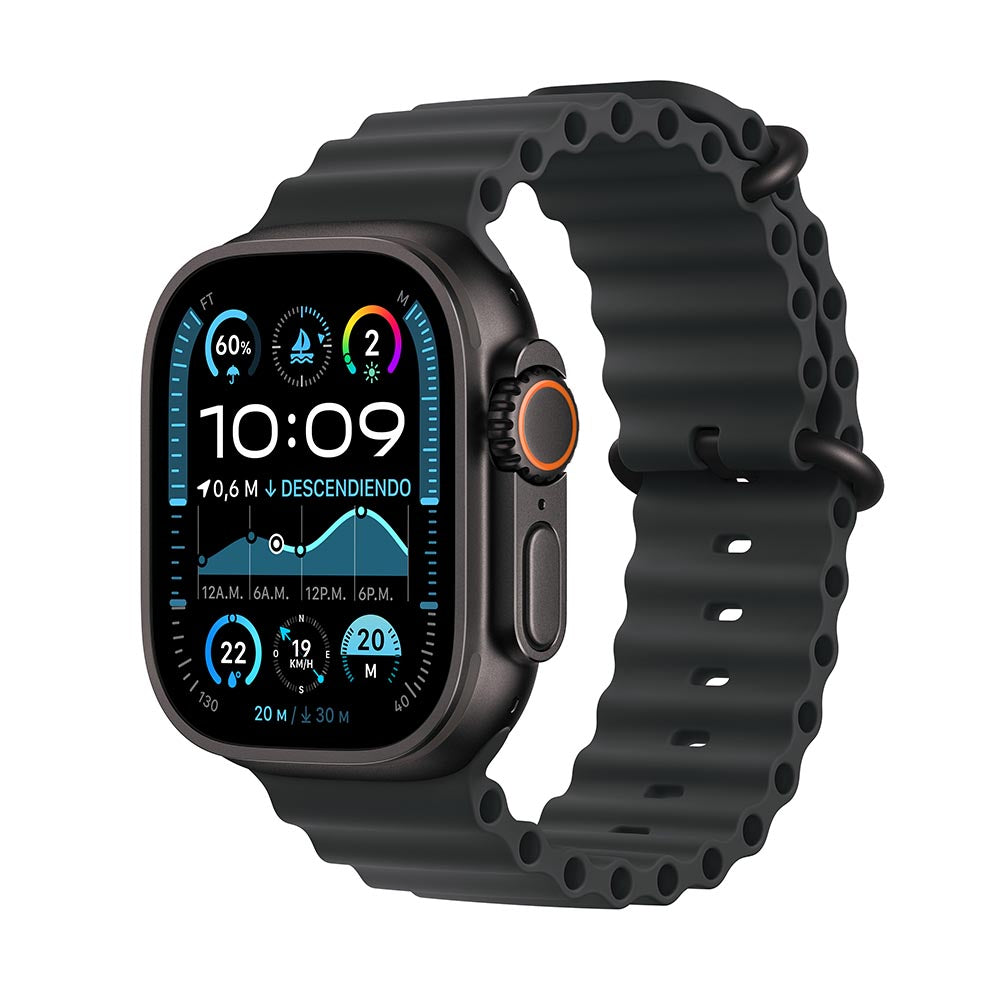 Apple Watch Ultra 2 GPS + Cellular 49mm Black Titanium Case with Black Ocean Band - Smartwatch for Fitness Tracking, Outdoor Adventures & Daily Use