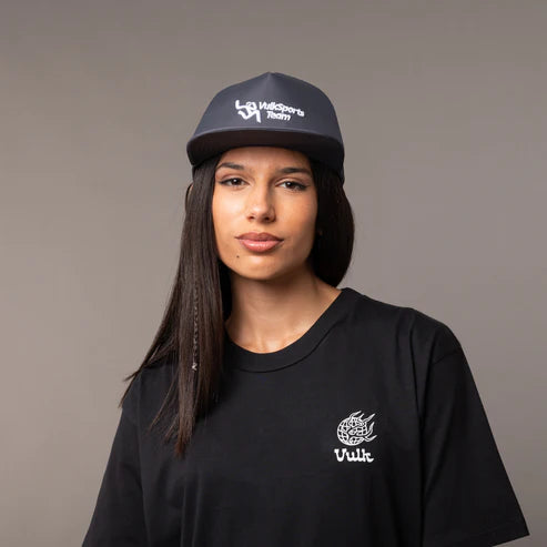 Vulk Sports Flat Trucker Cap - Dark Grey Unixes Hat for Men & Women - Perfect for Outdoor Activities, Sports, and Casual Wear