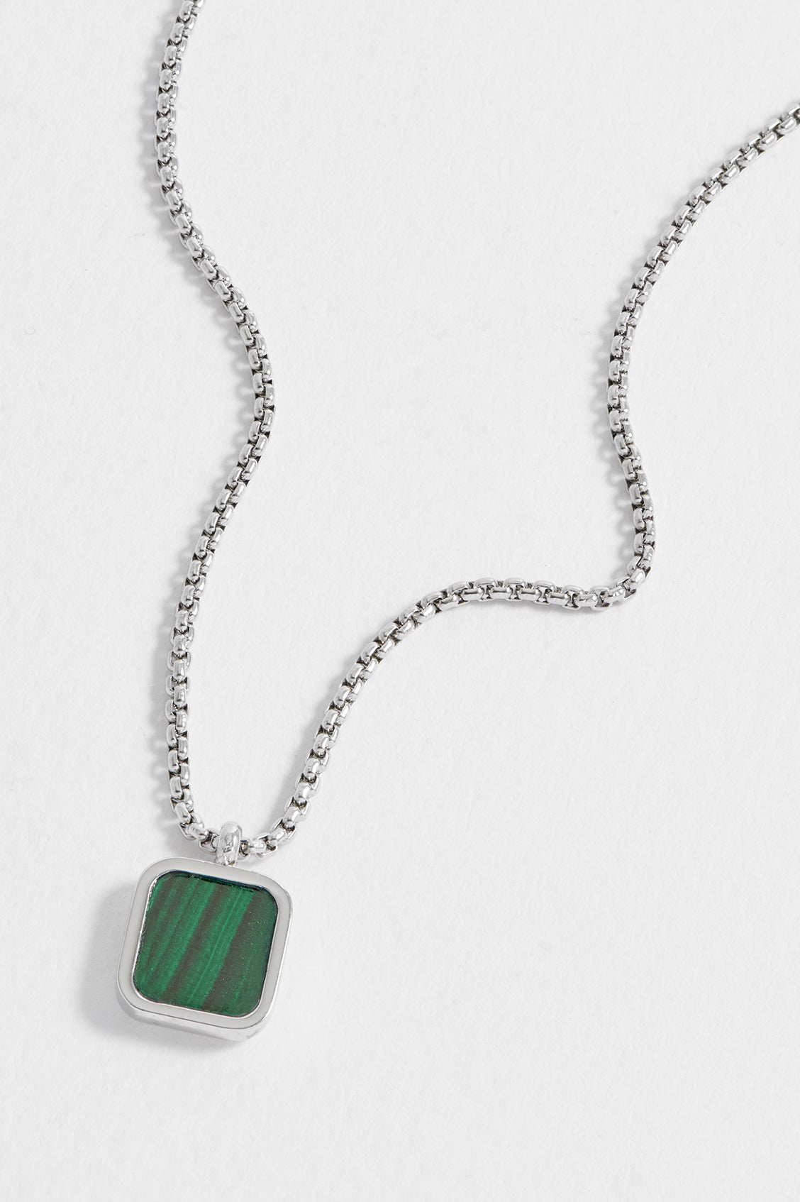 Men's Square Gemstone Pendant Necklace - Sterling Silver or Gold Plated Gemstone Jewelry for Men - Perfect for Gifts, Weddings & Everyday Wear
