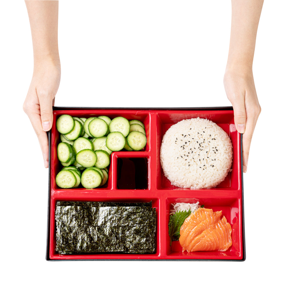Premium Japanese Bento Box - 5 Compartment Large Rectangle Lunch Container (12.25