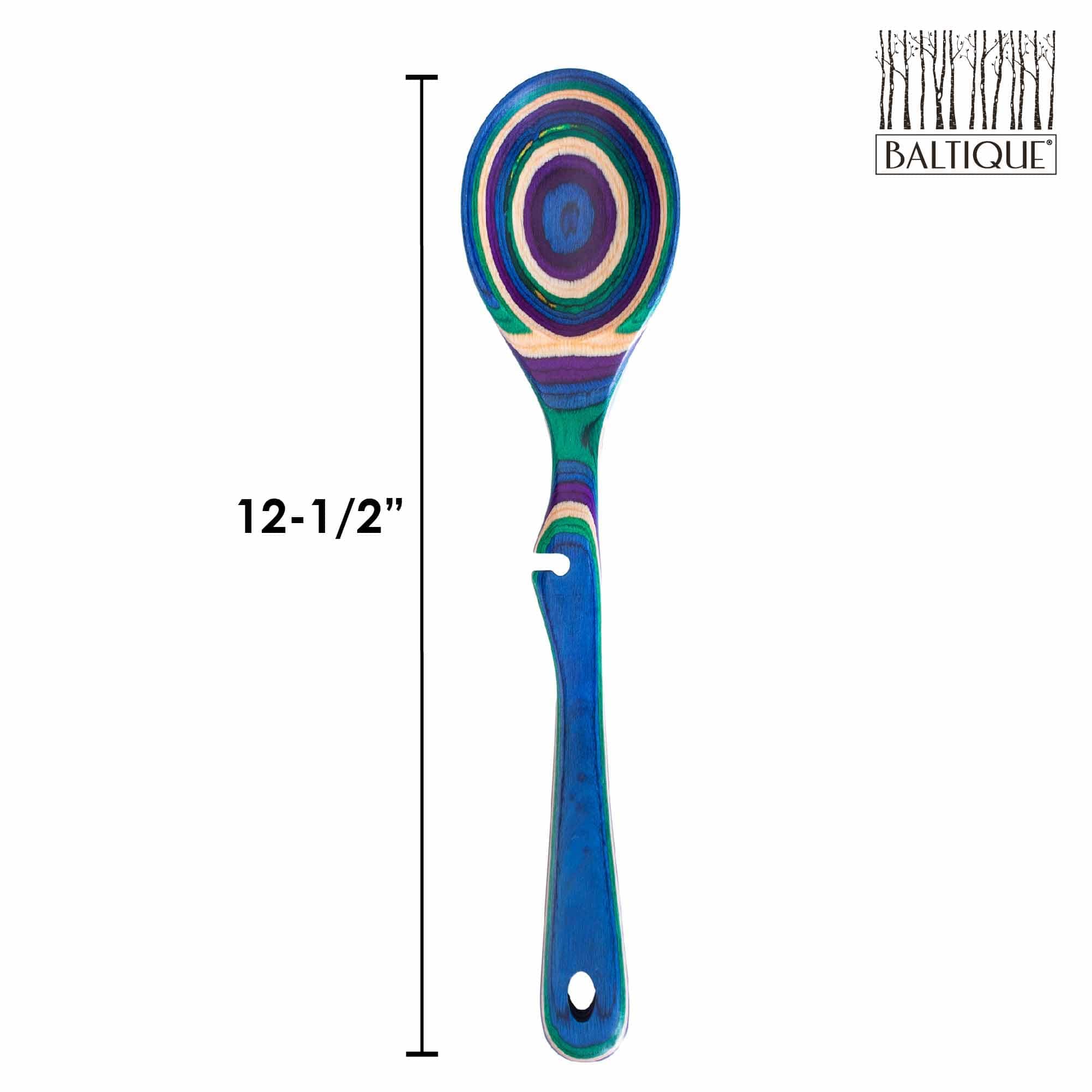 Baltique® Mumbai Collection Notched Cooking Spoon - Premium Wooden Kitchen Utensil for Stirring, Serving & Mixing - Perfect for Cooking, Baking & Food Preparation