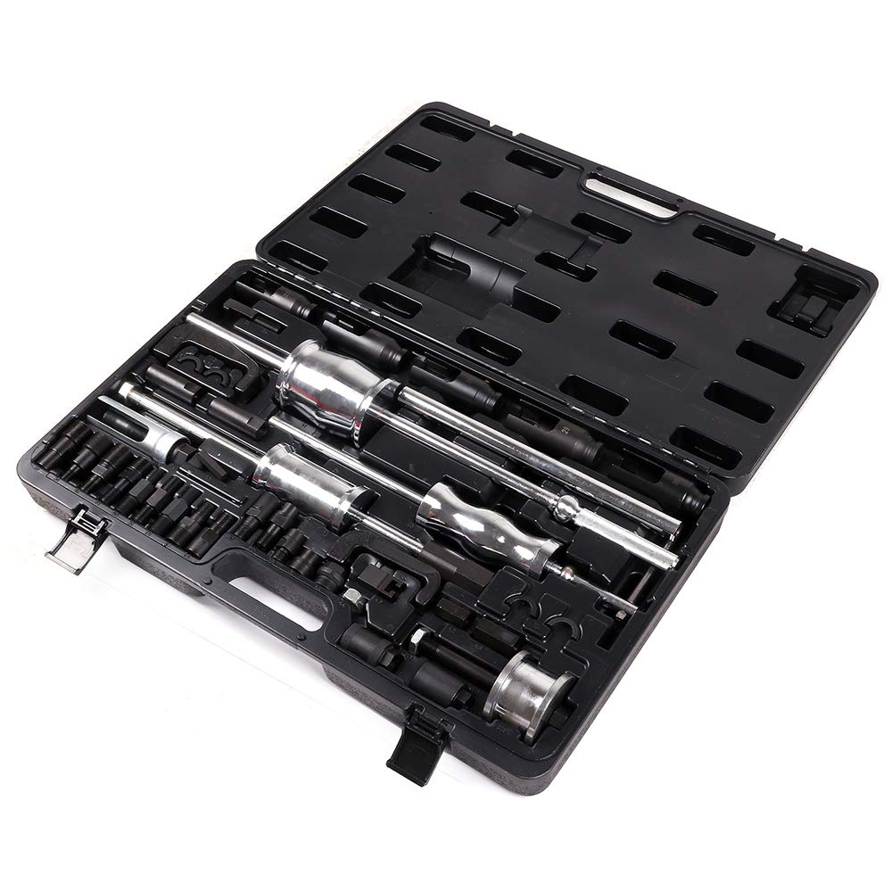 ECCPP 40-Piece Auto Truck Diesel Injector Puller Extractor Tool Kit with Slide Hammer - Compatible with Most Diesel Engines - Perfect for Mechanics & DIY Repairs
