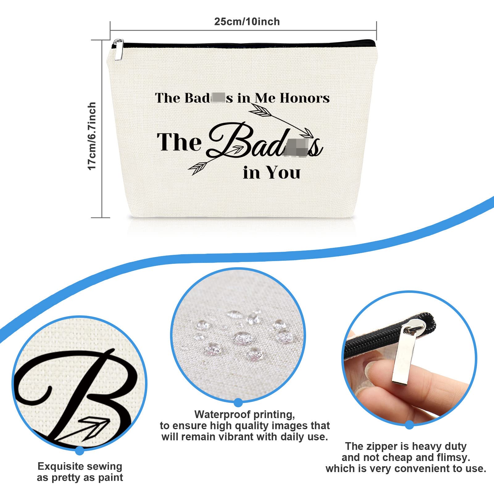 **Funny Inspirational Makeup Bag for Women - Encouraging Cosmetic Pouch Gift for Best Friend, Coworker, Mom, Sister - Birthday, Christmas, Appreciation Motivational Gift - Perfect for Travel, Gym & Daily Use**