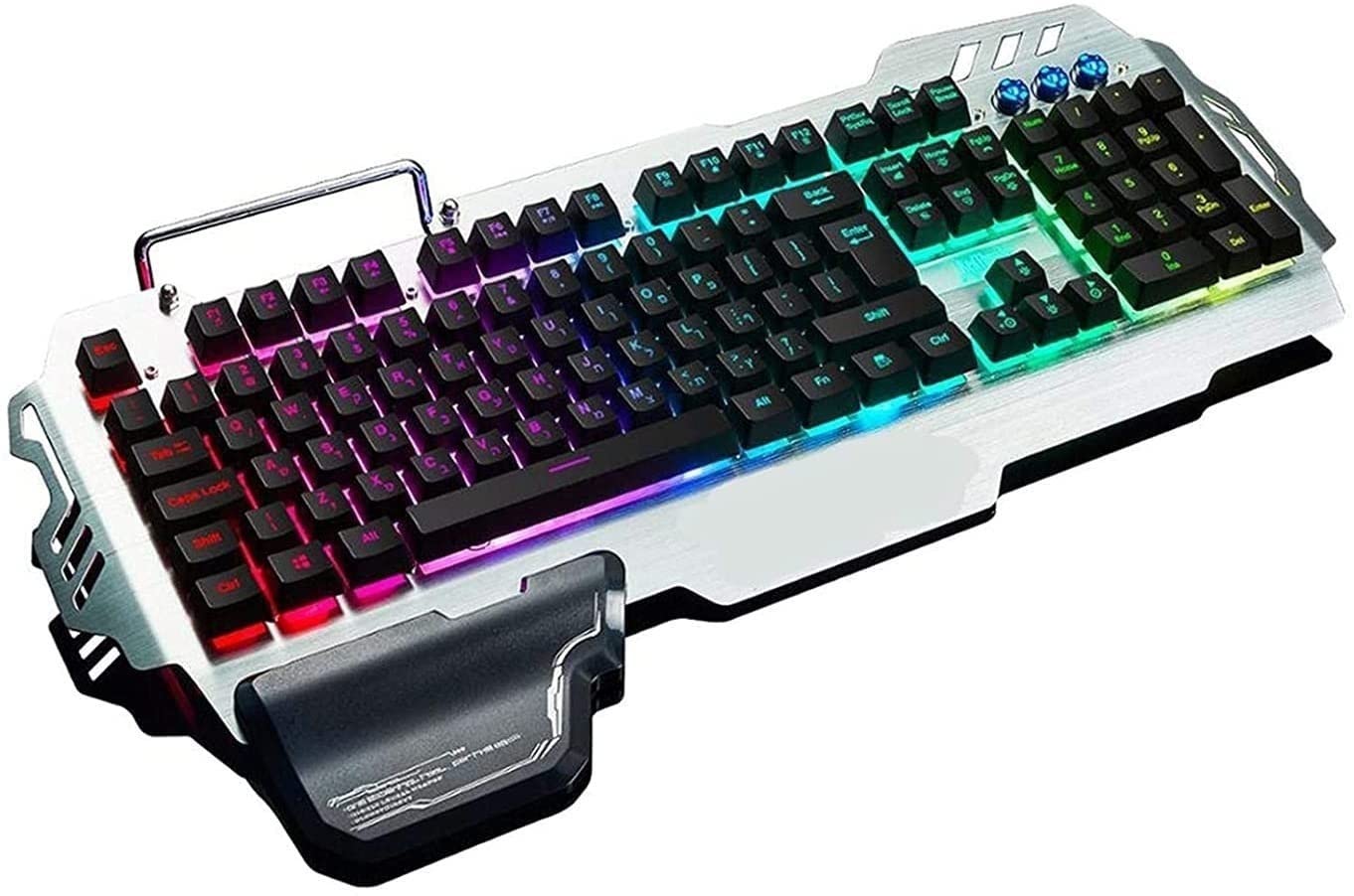 RGB Gaming Mechanical Keyboard and Mouse Combo - 104 Keys Wired USB Keyboard with Detachable Wrist Rest for PC Gamers - Perfect for Esports, Office Work & Computer Desktop Gaming Setup