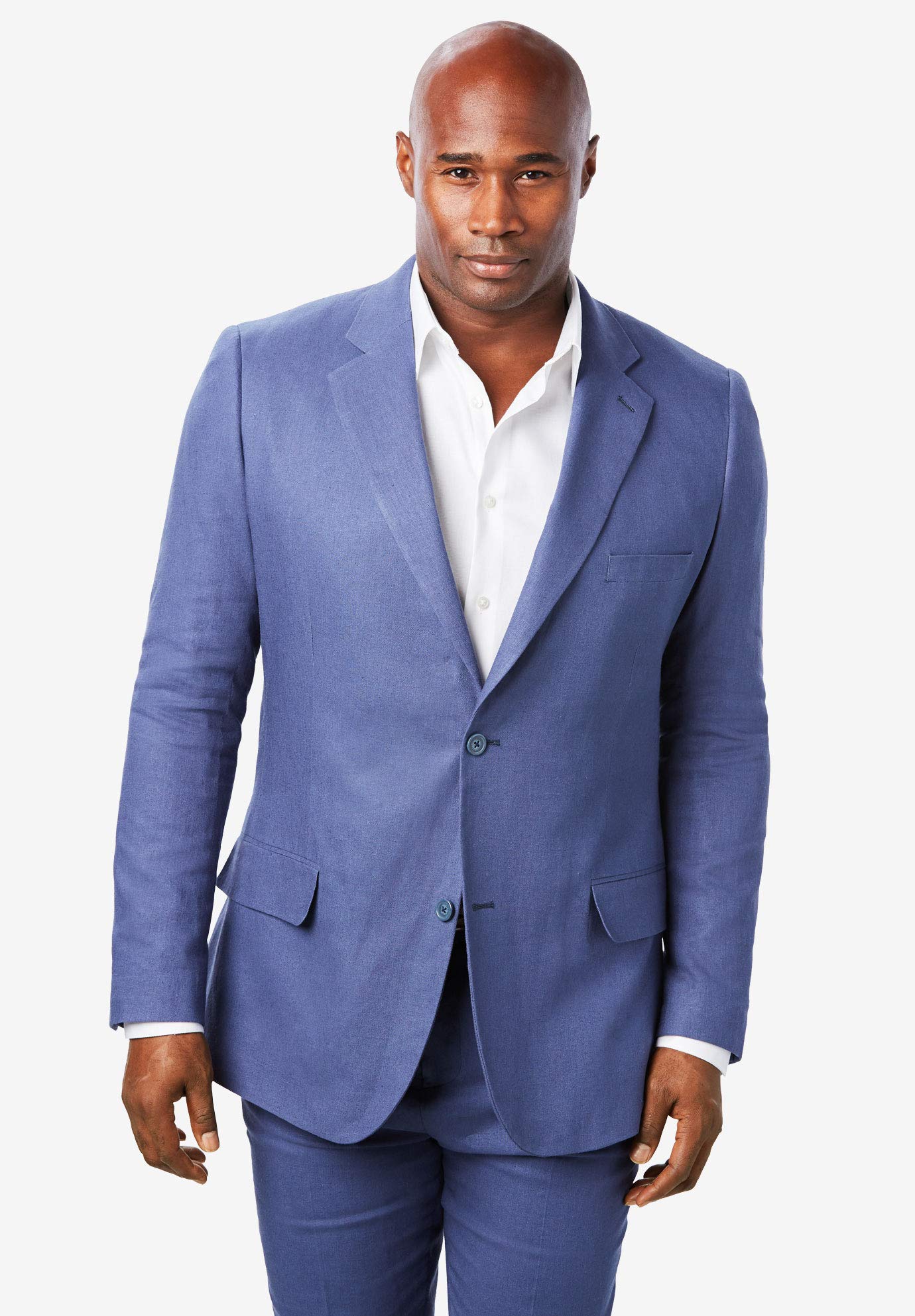 KS Island Men's Big & Tall Linen Blend Two-Button Suit Jacket | Lightweight Summer Blazer for Formal & Casual Wear | Perfect for Weddings, Office & Business Events