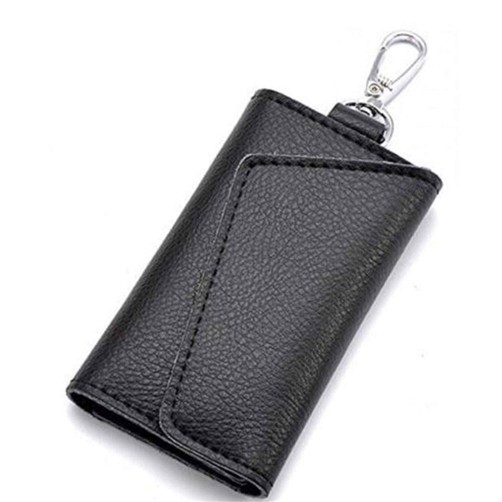 Premium Leather Key Organizer with Zipper Pocket - RFID Blocking Key & Card Holder Wallet for Men & Women - Perfect for Travel, Office, and Everyday Use