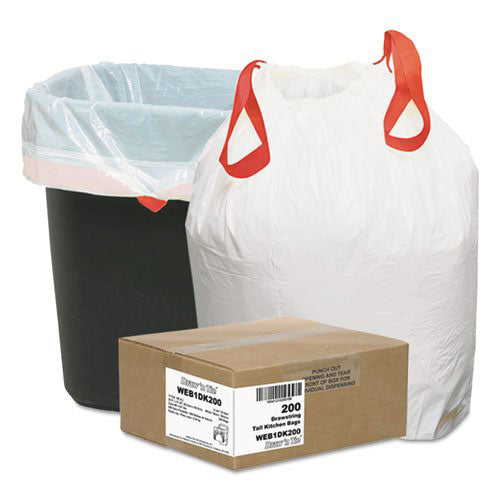 13 Gallon Trash Bags 200 Count - 0.9 Mil Thick Heavy Duty Garbage Bags for Kitchen, Office & Outdoor Use - Strong & Durable Waste Disposal Solution