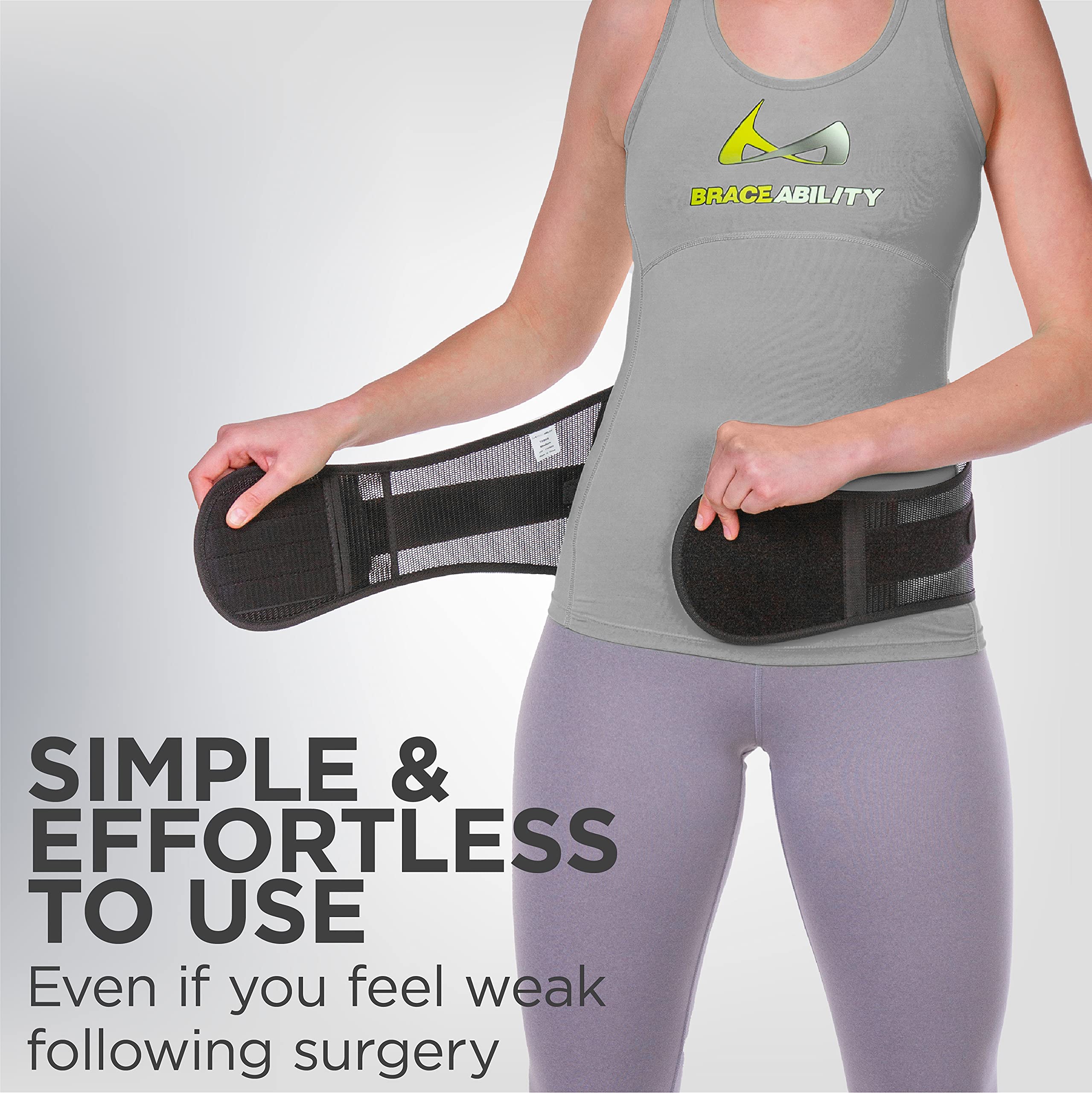 BraceAbility Spondylolisthesis Back Brace - Lumbar Support Belt for Lower Back Pain Relief, Anterolisthesis & Spinal Fracture Treatment, Ankylosing Spondylolysis Stabilizer - Ideal for Daily Wear, Sports & Post-Surgery Recovery (Size S)
