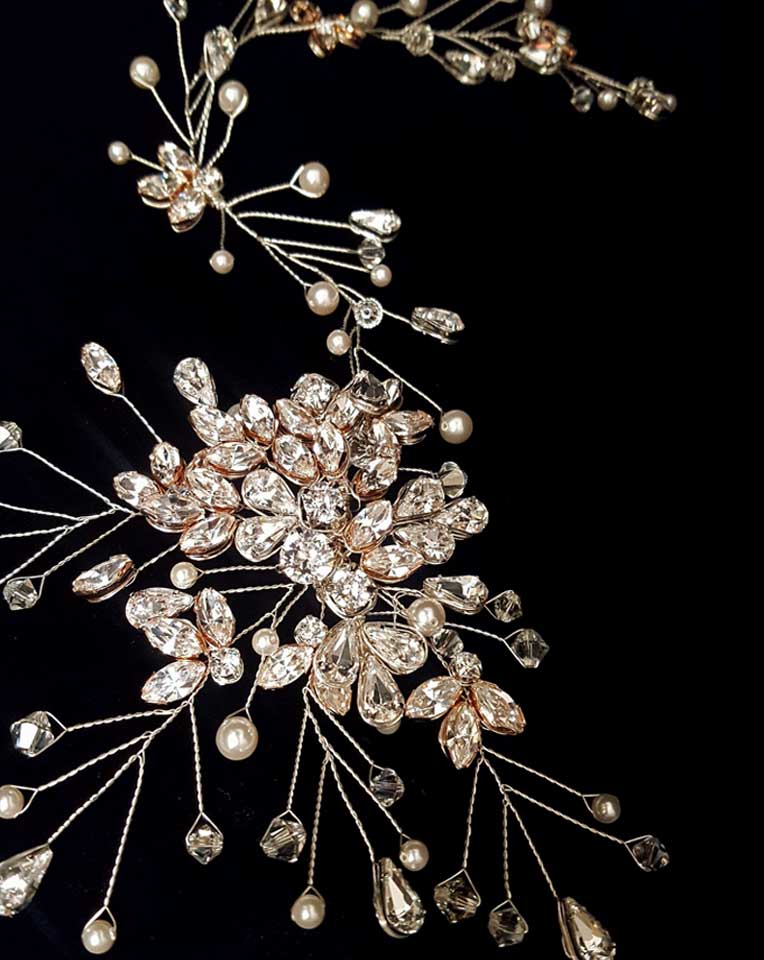 Elegant Bridal Crystal Hair Vine - Claire by Kezani Wedding Headpiece with Dramatic Side Crystal Design for Bride, Bridesmaids & Special Occasions