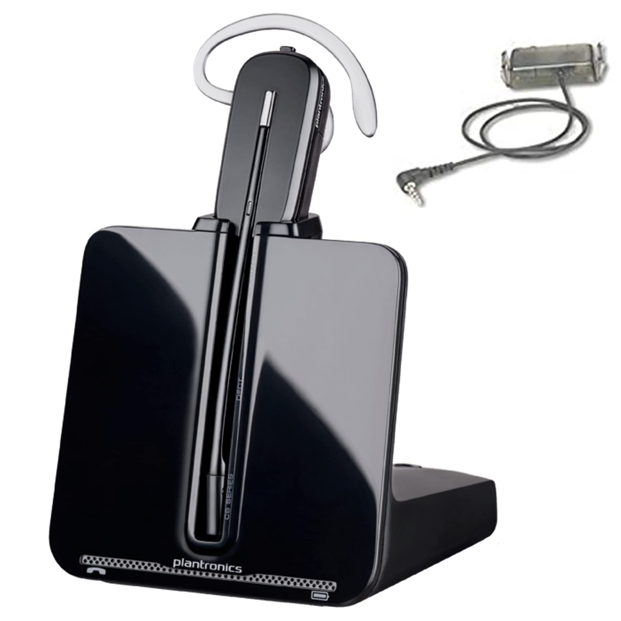 Plantronics CS540 Wireless Headset with Charging Stand - Noise Cancelling Office Headset for NEC DSX 34B Phones, EHS Compatible, 8-Hour Battery Life (Headband & Earwrap Options) - Perfect for Call Centers, Remote Work & Business Communications