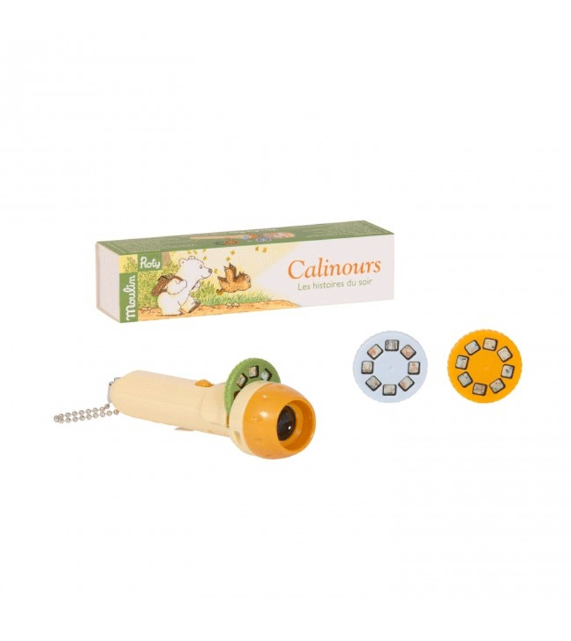 Calinours Ecole des Loisirs Storybook Torch by Moulin Roty - French Children's Night Light for Bedtime Reading & Nursery Decor